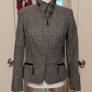Talbots Black and White Checkered Blazer